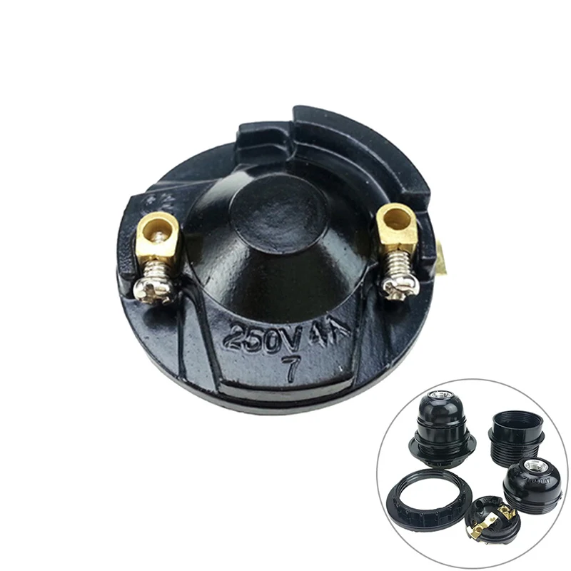 1pc Black Period Style Screw E27 Light Bulb Lamp Holder Pendant Socket