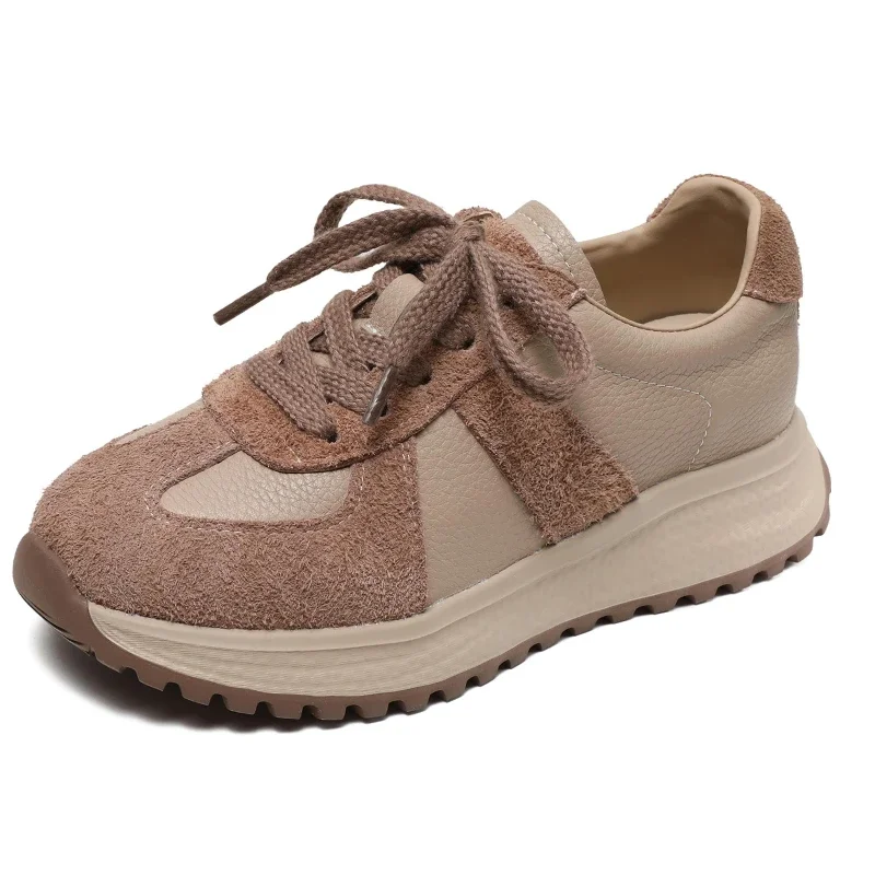 

Fujin 4.5cm Cow Suede Women Microfiber Leather Spring Chunky Sneakers Platform Wedge Flats Vulcanize Ankle Booties Autumn Shoes