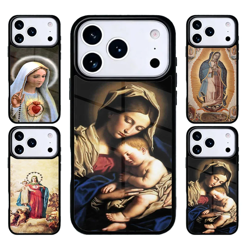 الأم المقدسة مريم العذراء المسيحية قضية الهاتف آيفون 17 الهواء 16 15 14 13 12 11 برو ماكس زائد #1