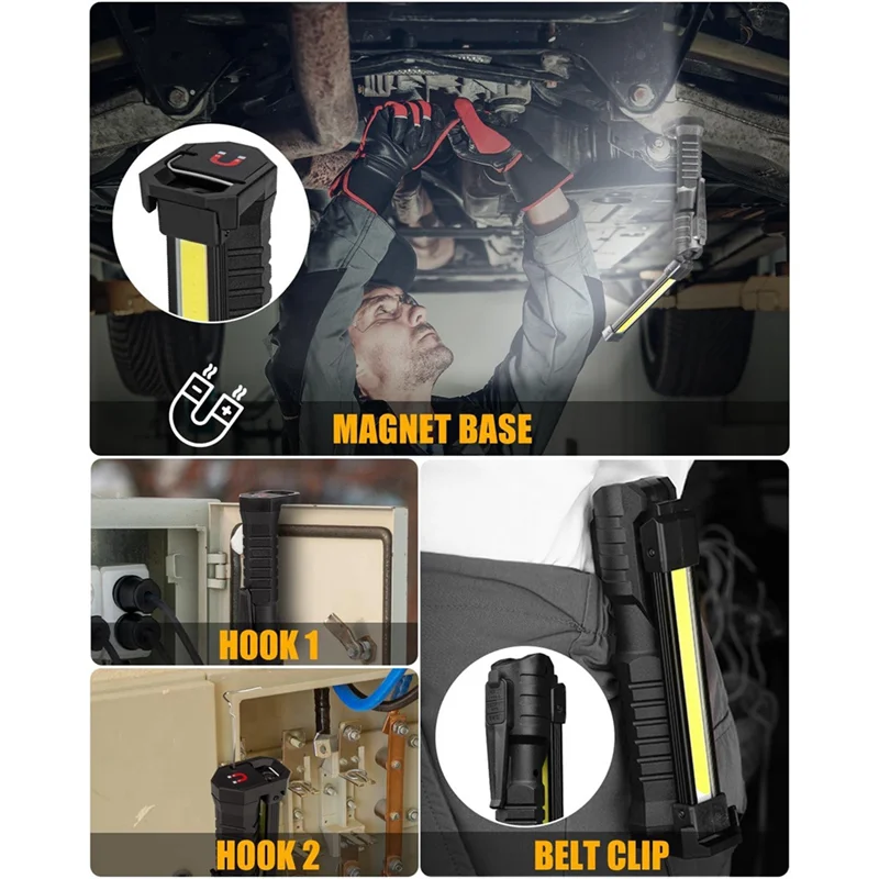 LICE-Multifunctional Work Light, Rechargeable Foldable Strong Emergency Light, Inspection Light, Suitable For Car Maintenance