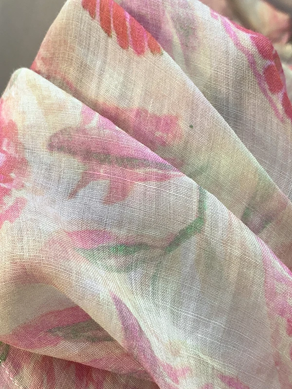 

Ele Floral Cotton Linen Svel Pink Vest Top Women's Summer Thin Hanging Ne National Sle Small irt