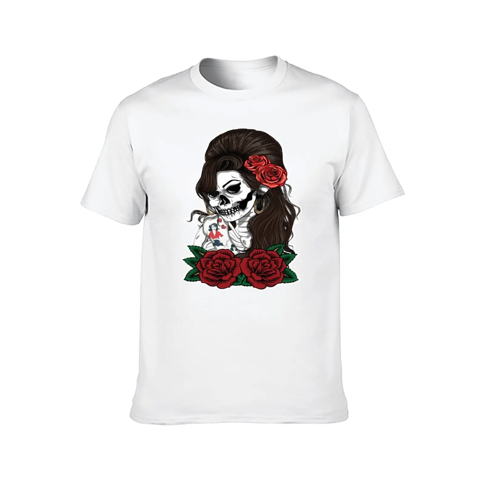 Amy Winehouse Skull Unique T-Shirt shirts graphic tee Short sleeve tee kawaii clothes funny t shirts men