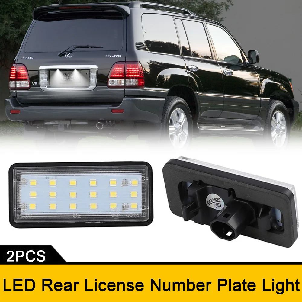 1Pair For Lexus LX470 LX570 GX470 Toyota J120 Land Cruiser Prado Mark X Reiz 4D Tail Led License Number Plate Light Lamps