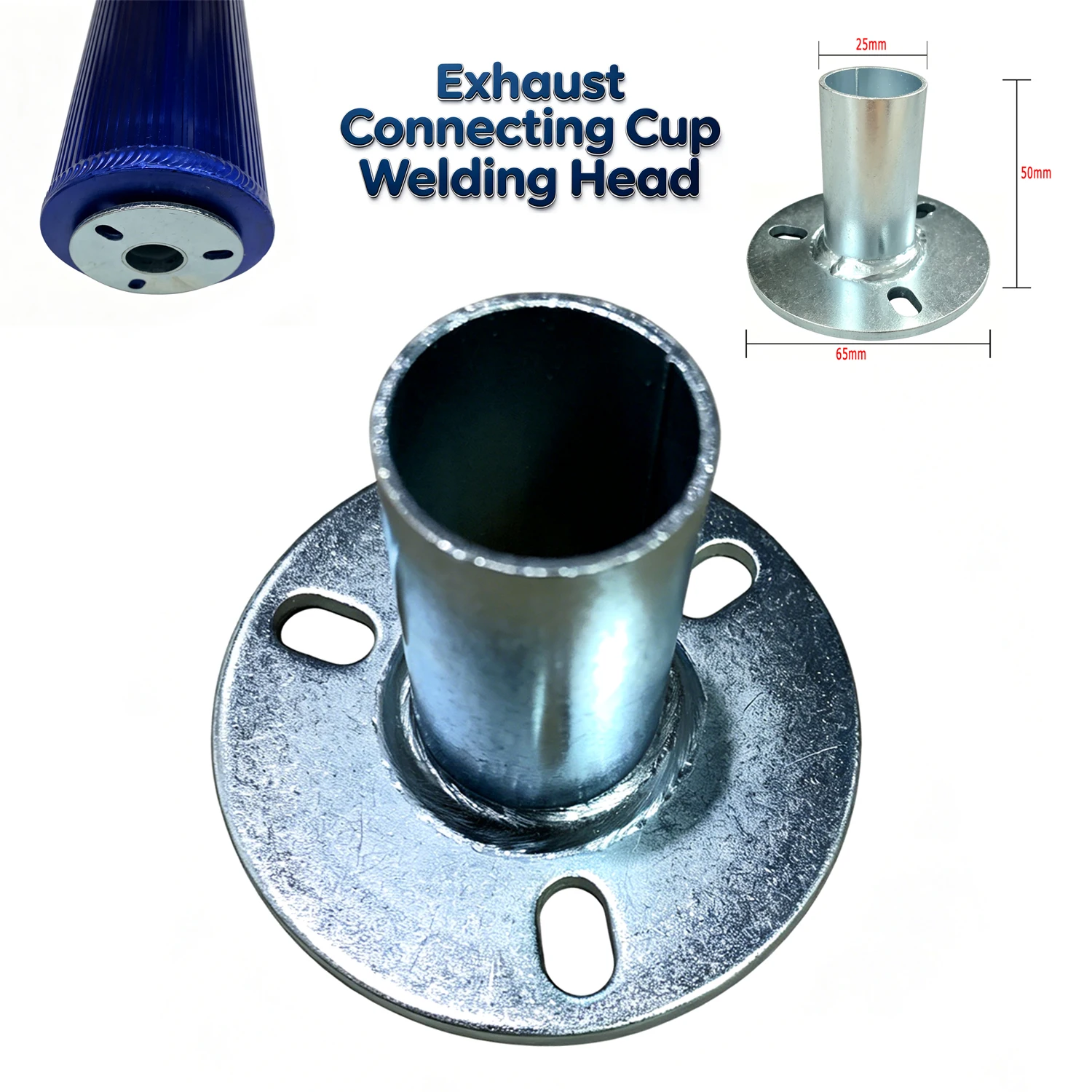 Motorcycle modified exhaust pipe joint for GY6 50 80 direct-through thin-tube Connecting Cup welding head interface.