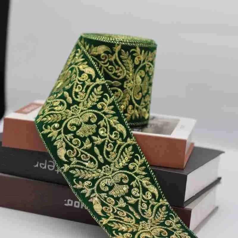 1 Yards Ethnic Style Embroidery Barcode Lace Flower Ribbon Accessories Handmade Christmas Decor