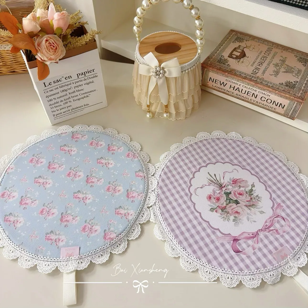 European Rose Lace Placemat Heat Insulation Light Luxury Waterproof Dining Table Mat Household Mat Bow Flower Basket