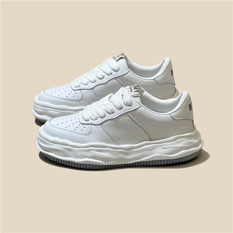 

Trendy Street Sle Thi Bot Real Leather Sneakers Women's Spor Dissolving Casual oes Cross Strap Platform Heel