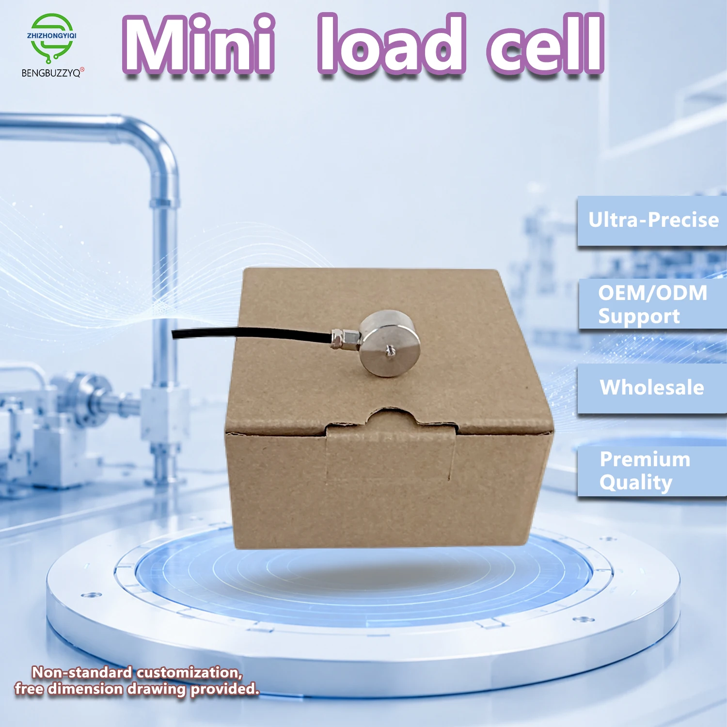 10kg-500kg Micro Diaphragm Type Load Cell Stainless Steel Pressure Sensor for Industrial Weighing and Force Measurement