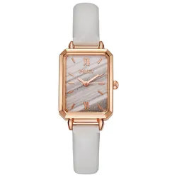 Fashion Casual Watch For Women Square Dial Watch Leather Strap Watch Suitable For Gifts Elegant Exquisite Digital Watch Reloj