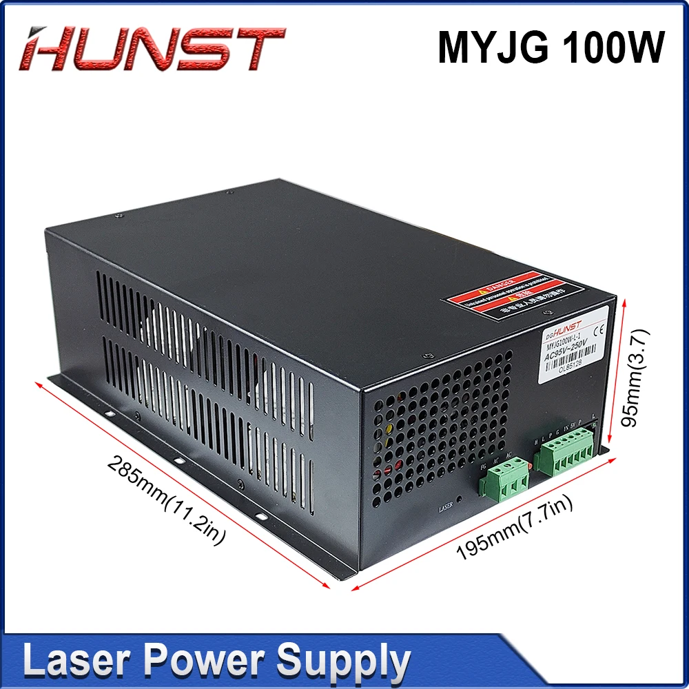 Imagem -04 - Hunst Co2 Laser Power Supply Gerador a Laser para Gravação e Tubo de Máquina de Corte Myjg100w 80w 100w