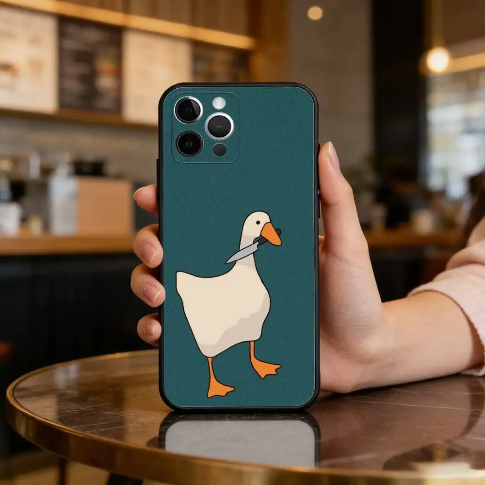 G-Goose And D-Duck  Soft Silicone Black Cover,Phone Case For iPhone 17,16,15,14,13,12,11 Plus,Pro Max,XS