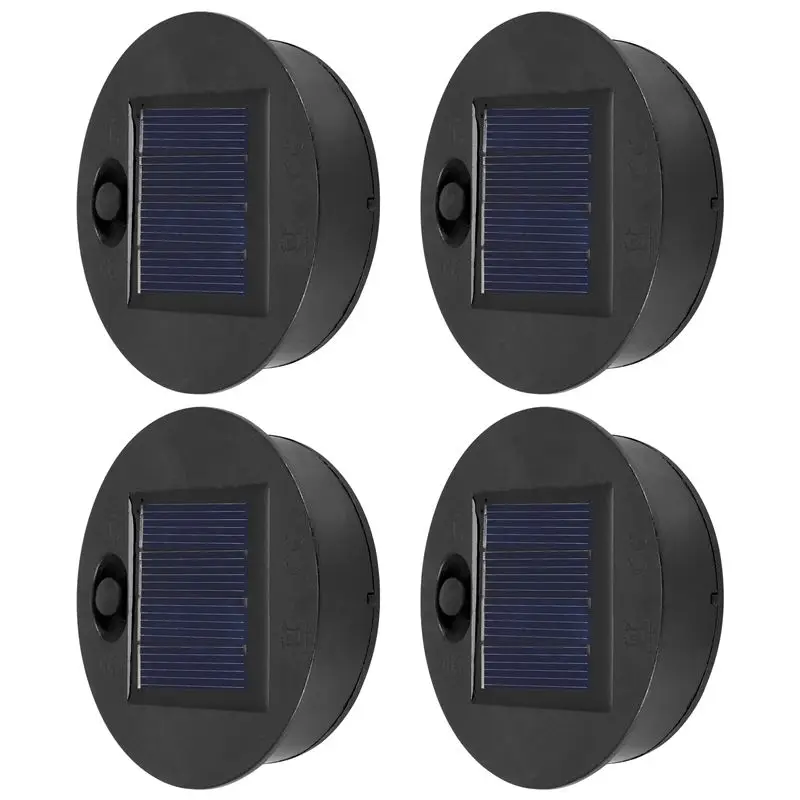 A02M-4 Pieces Replacement Solar Light Tops Outdoor Hanging Lantern Light Solar Light Parts Round Solar Lights Waterproof