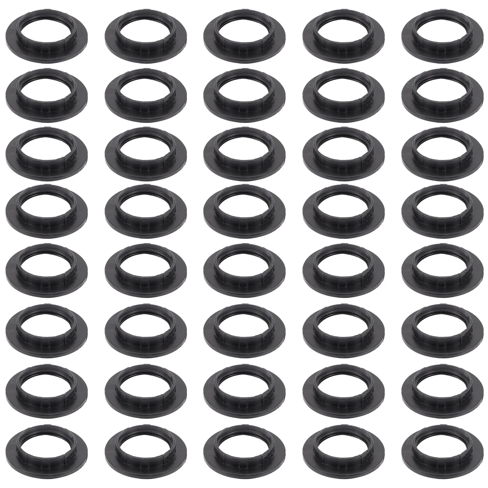 

40pcs Lamp Holder Outer Ring Plastic Light Accessory Durable Black Replaceable Socket E14E27 Lamp Shade Household DIY