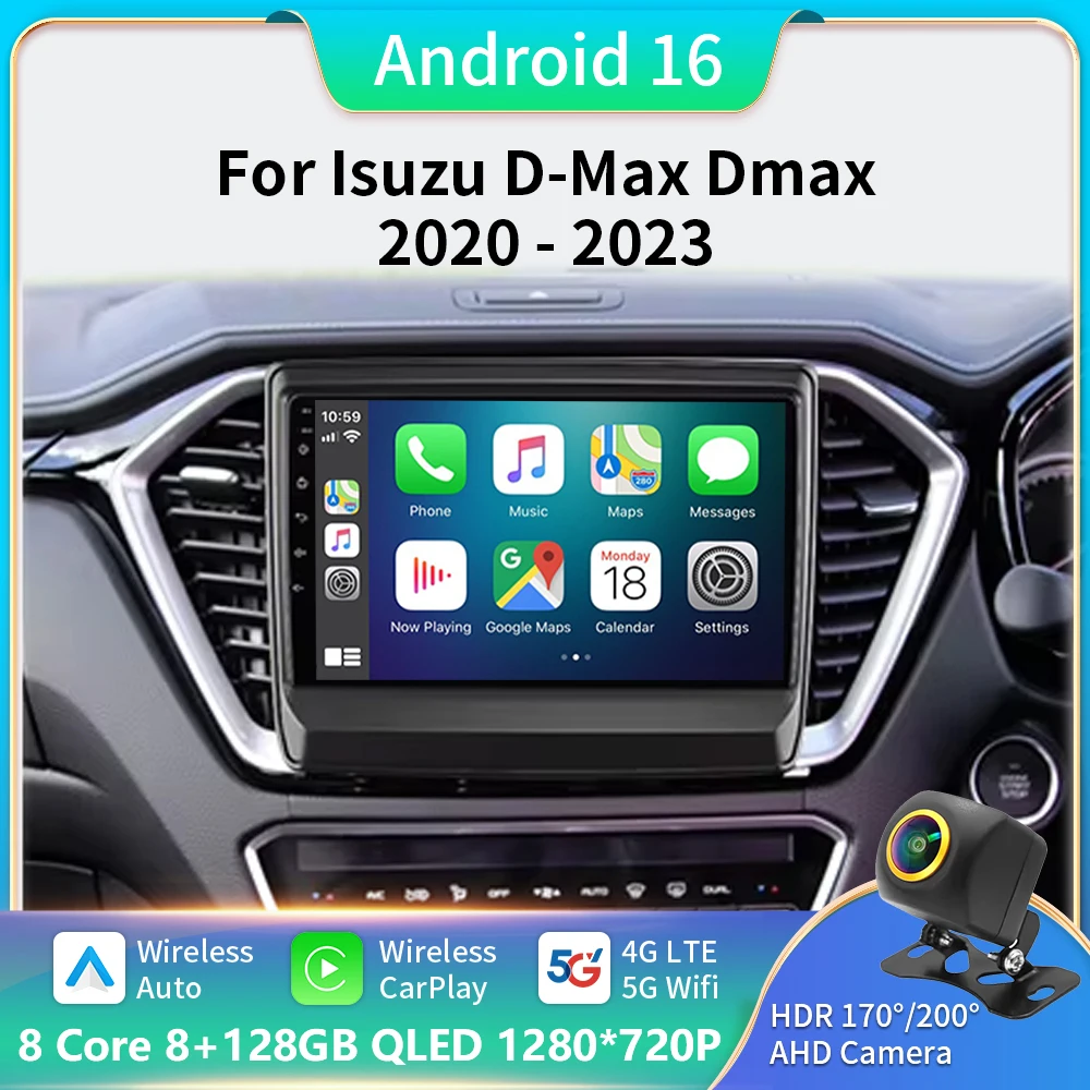 

Android 16 System Car Radio Stereo For Isuzu D-Max Dmax 2020 2021 2022 2023 Auto Multimedia Player Head Unit with Carplay Screen