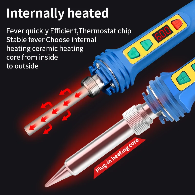Imagem -03 - Luxianzi-ferro de Solda Elétrica Solda Ajustável Conjunto de Ferramentas de Reparação de Solda Lcd Digital Temperatura 200600 °c 150w 200w 220 w