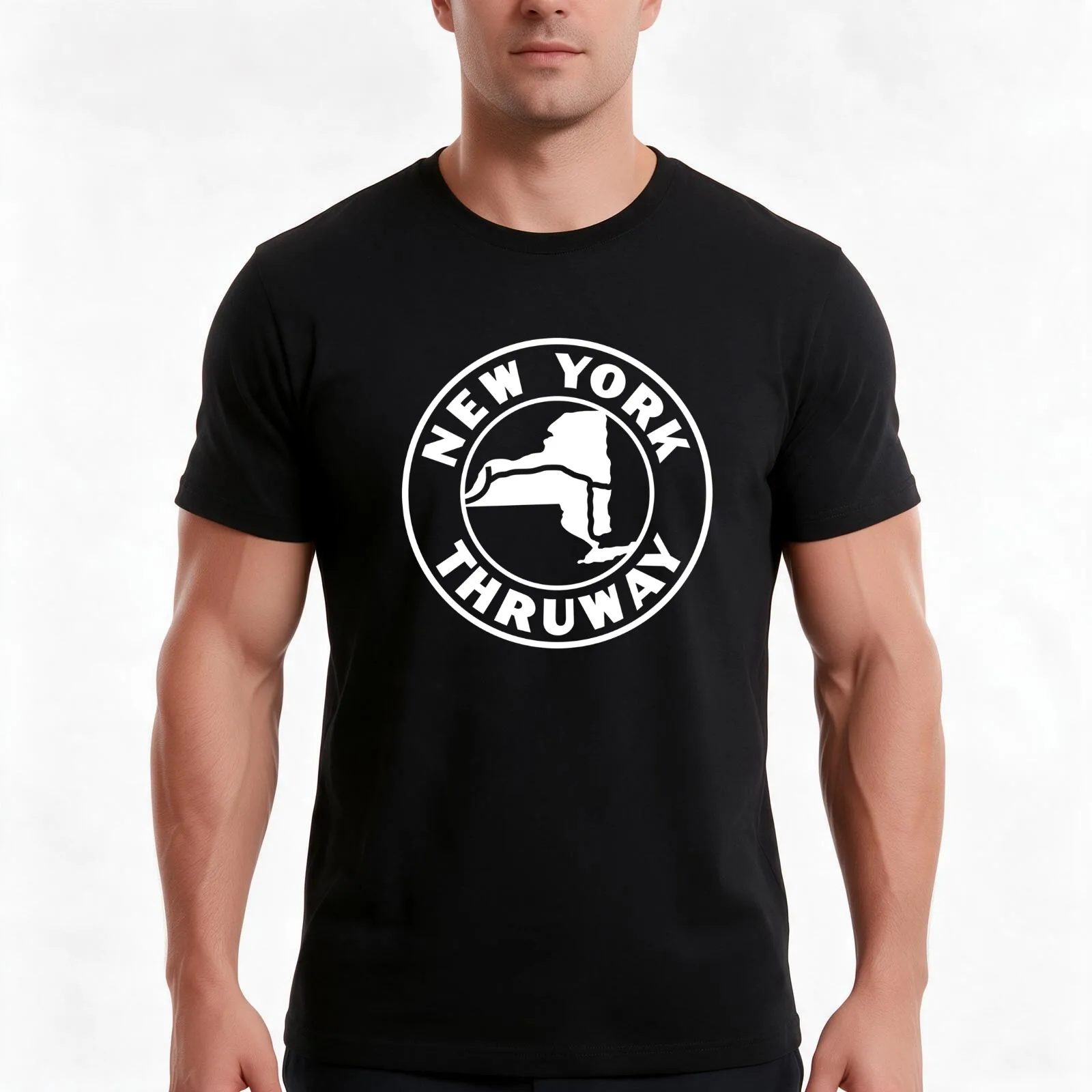 New York State Thruway NYS Interstate 90 T-Shirt Summer Casual Cotton Tee Oversized Streetwear Tops Vintage Graphic Print
