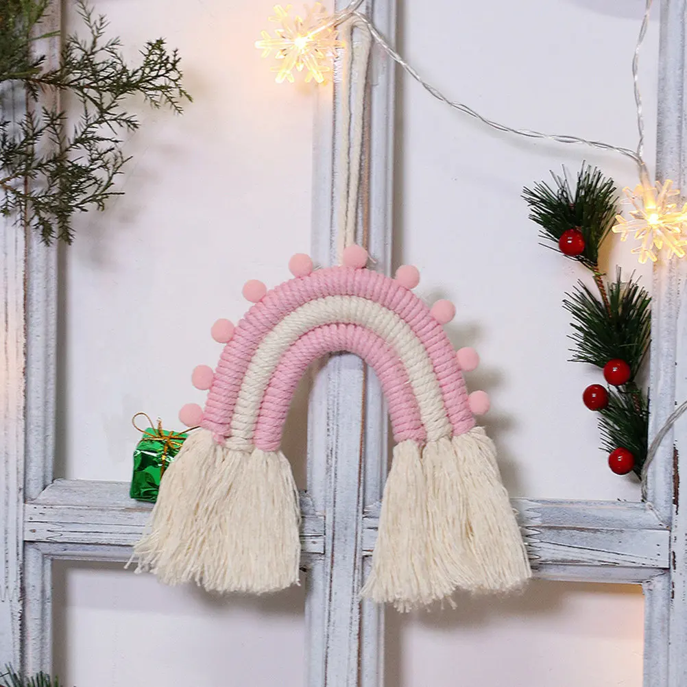 1Pcs Cotton Wall Hanging For Living Room Wall Decor Xmas Decor Handmade Woven Rope Ornament Home Bedroom Nursery
