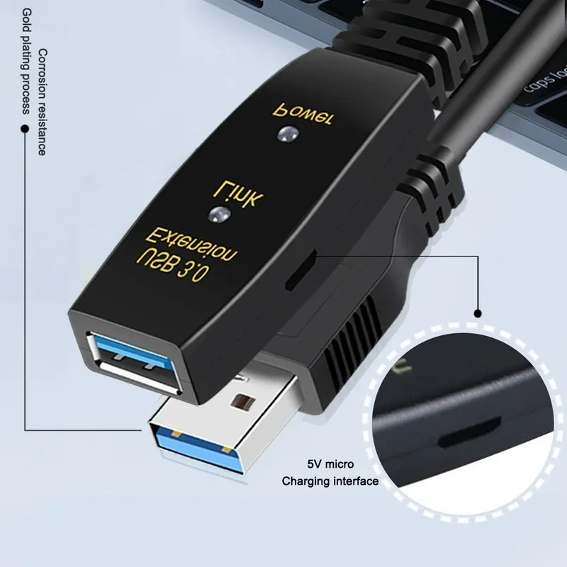 Imagem -02 - Cabo de Extensão Ativo de Usb 3.0 5m 10m com Amplificador Usb 3.0 tipo um Macho ao Cabo Fêmea do Repetidor do Extensor de Usb 3.0