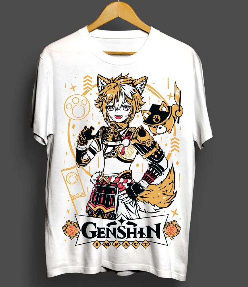 Genshin Impact Gorou Unisext-Shirt, Gorou, Anime,Manga, Grafische Tee Alle Maten