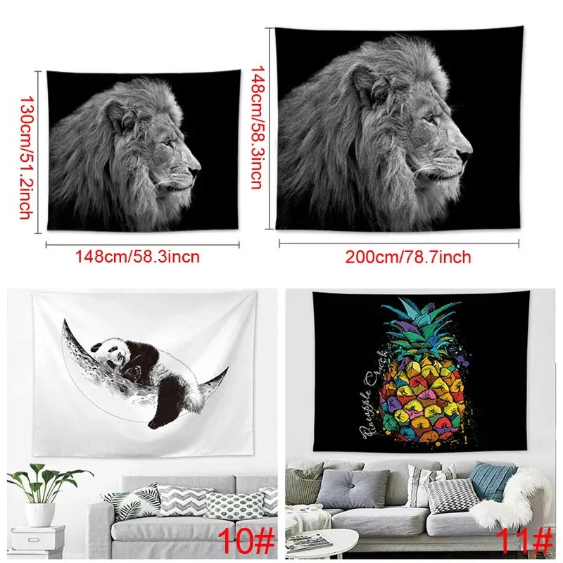 Ins Popular Printing Animal Tapestry Two Size Tapestries Home Decoration Living Room Bedroom Decor Polyester Murals Tapices Deco
