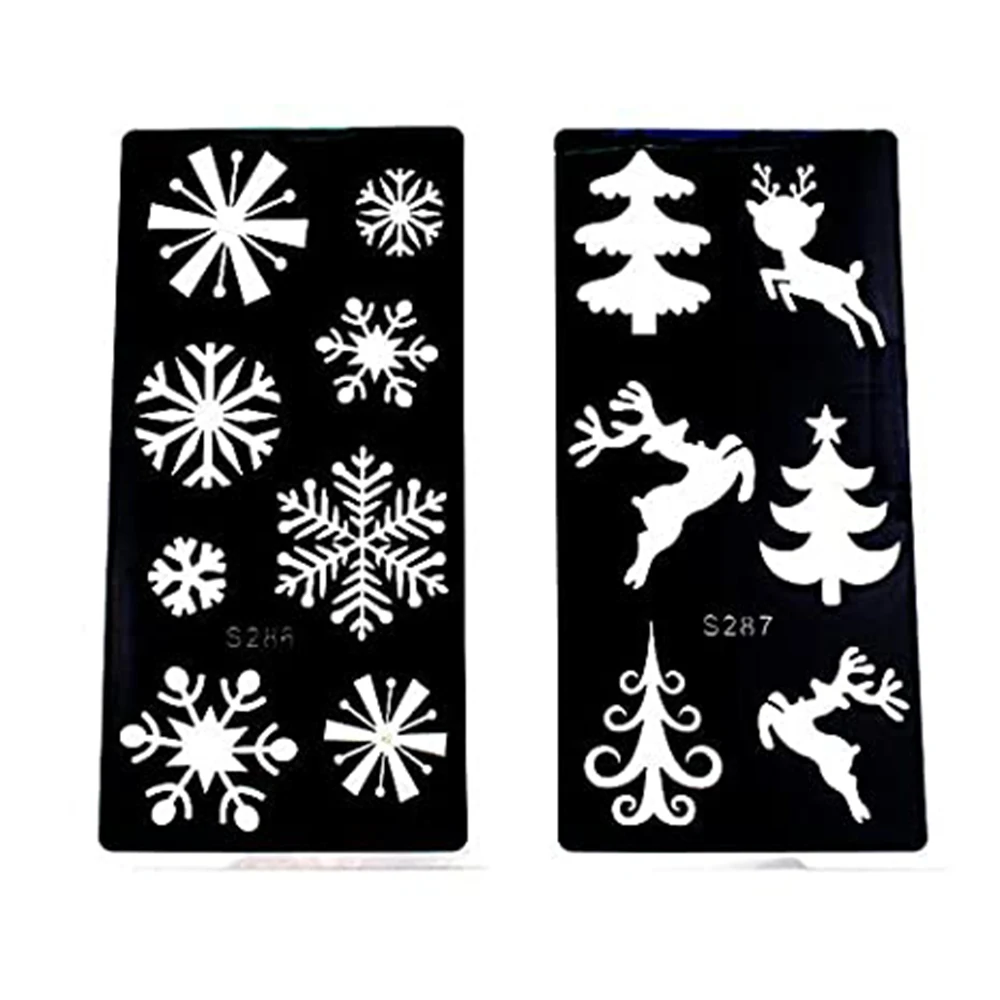 6 Pcs Christmas Temporary Tattoo Stencil Henna DIY Body Art Stickers Template Xmas Wedding Tools Stencils