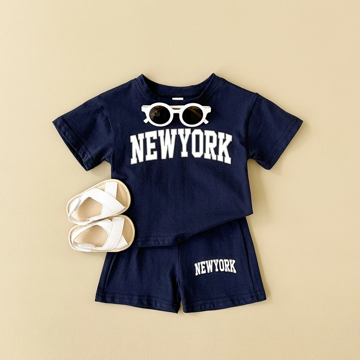 2024 New Summer Baby Boys Clothes Casual Letter Printed Short Sleeved T-shirt+shorts Girls Sports Set 2Pcs Infant Outfit Set