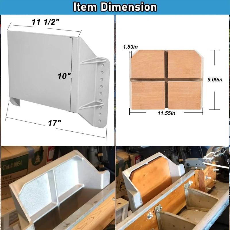 Placa de gato de MJ-1-DP de 4 pulgadas, placa de gato de motor pequeño para motores fuera de borda de hasta 35HP (bloque de montaje de madera incluido)
