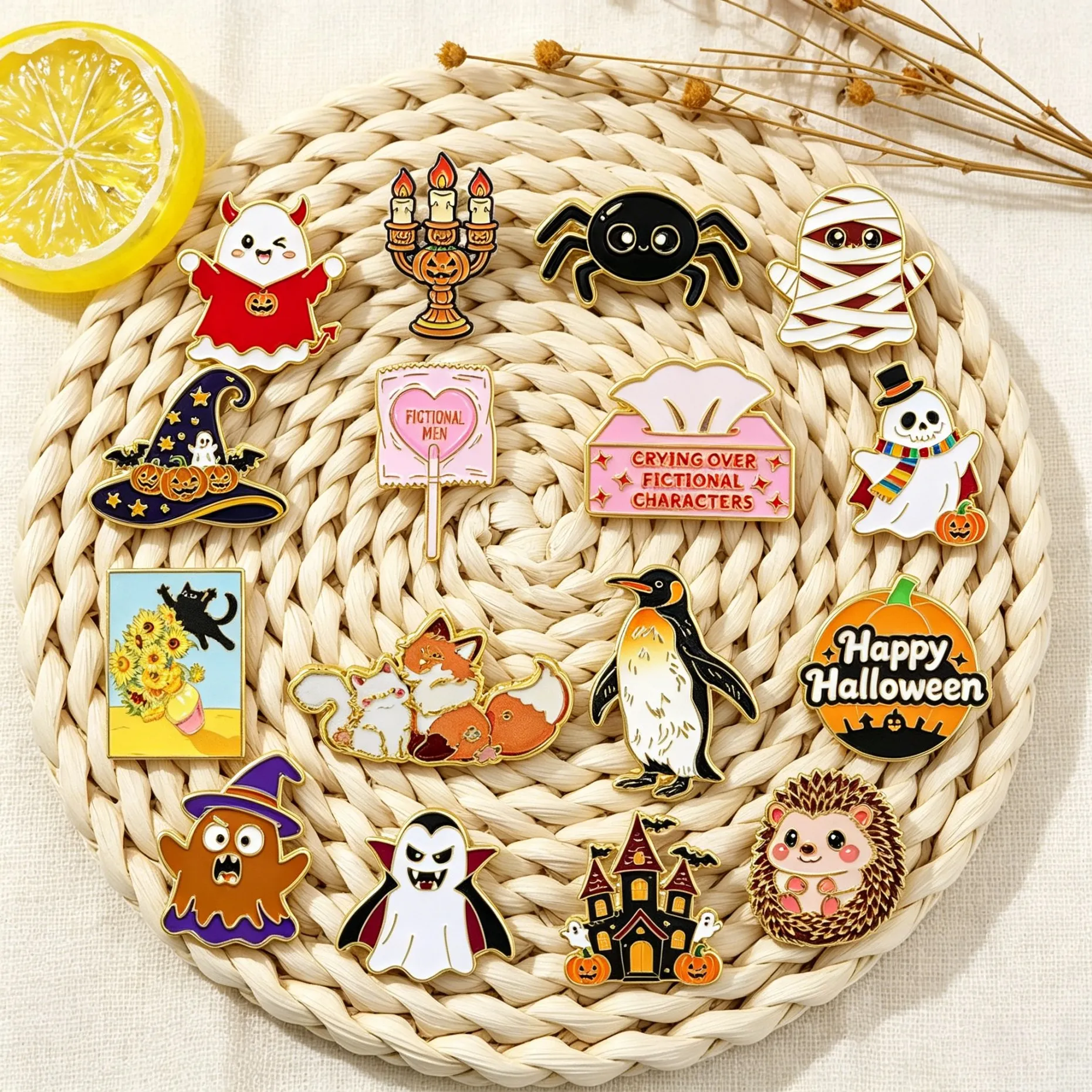 Halloween Enamel Pin Cartoon Animals Badge On Backpack Lapel Pins Cute Ghost Brooches for Jackets Cosplay Accessories Gift Toys