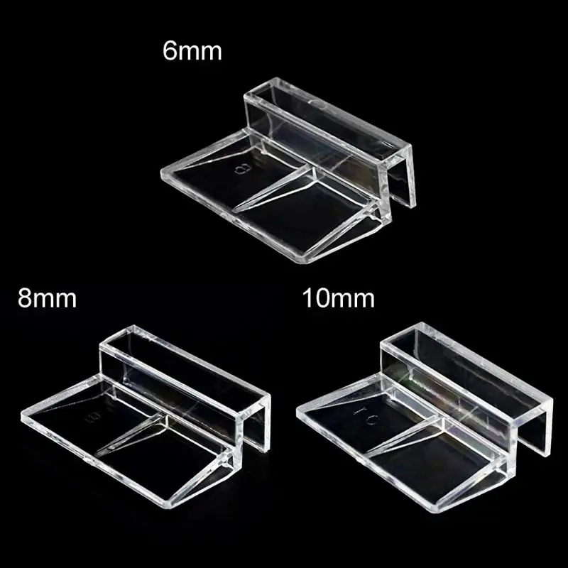 10Pcs Universal Lid Clip for Rimless Aquarium Acrylic Cover Clips 6mm/8mm/10mm Fish for Tank Aquarium Clear Acrylic