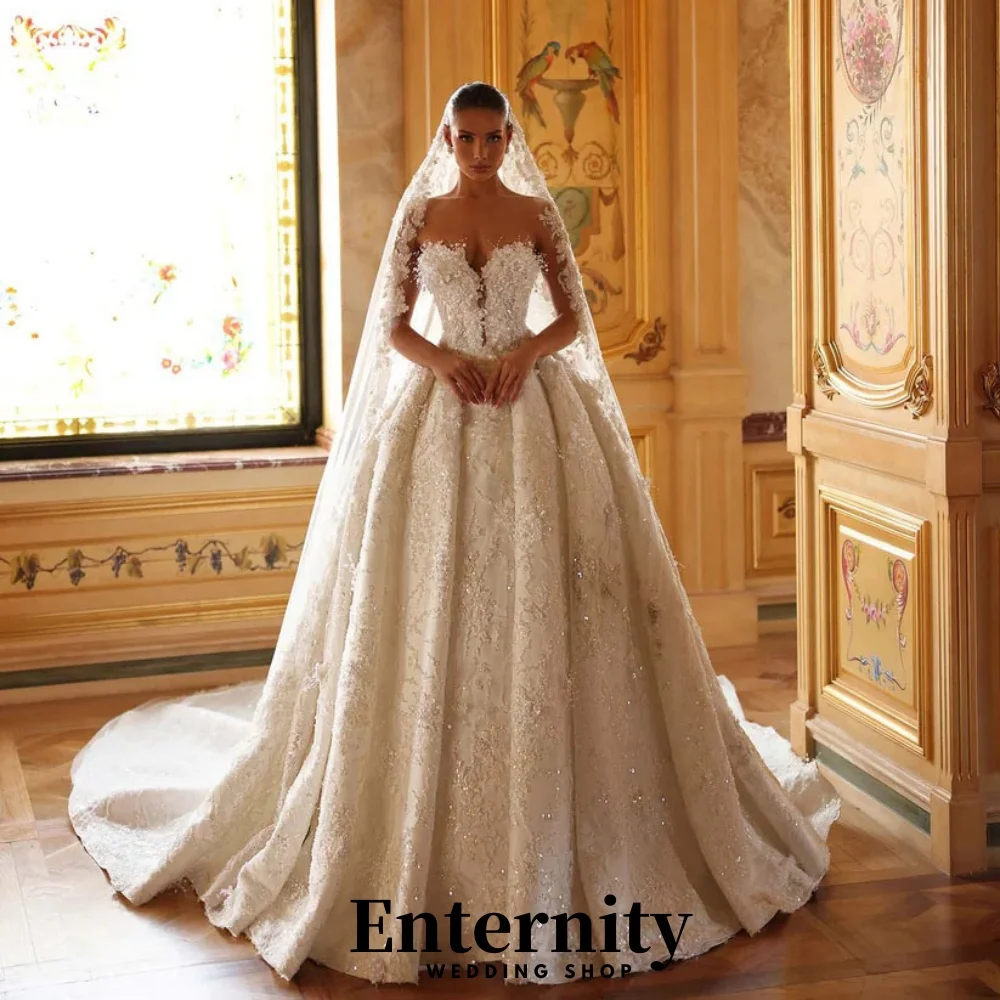 

Customized Zipper Wedding Dresses V Neck Sleeveless For Women Charming Simple Lace Applique Bridal Gowns Vestidos De Novia