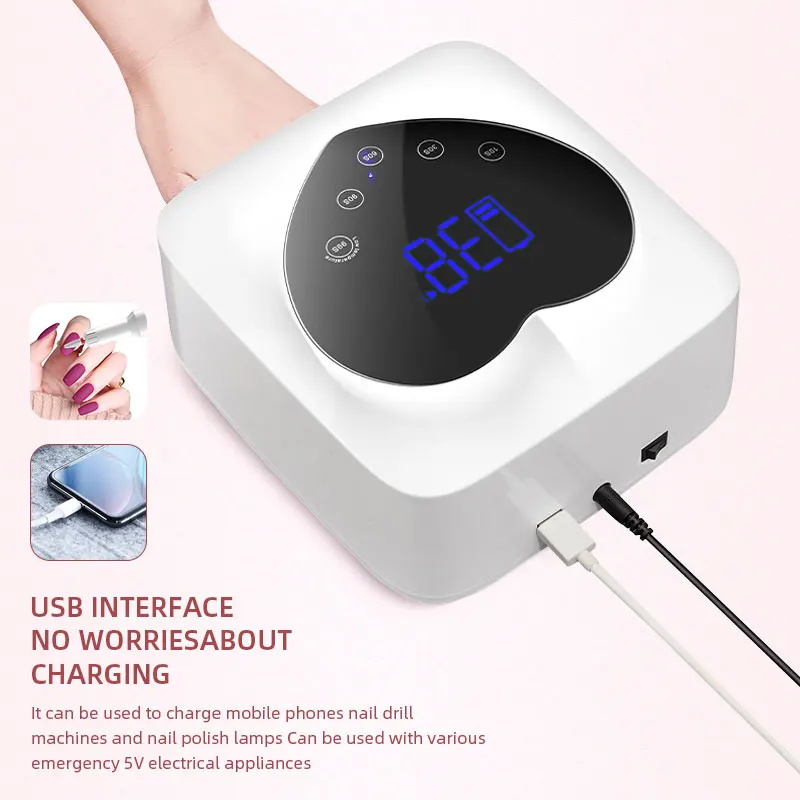 72W Nageldrooglamp Ingebouwde Accu Draadloze Uv Led Lamp Voor Nagels Geschikt Voor Alle Gel Professionele Nageluitrusting Gereedschappen