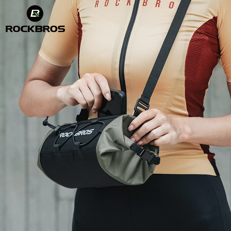 ROCKBROS Bicycle Front Bag 2.4L Capacity Waterproof Handlebar Bag Lightweight Portable Multifuction Shoulder Bag Bike Accessorie