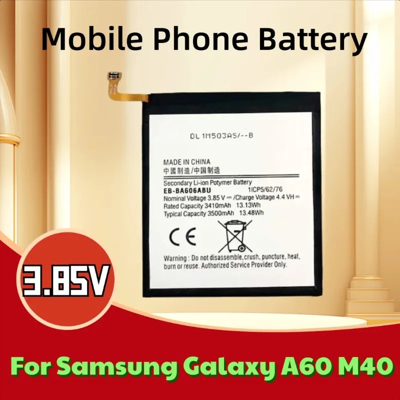 

EB-BA606ABU 3.85V 3500mAh Mobile Phone Battery for Samsung Galaxy A60 M40 SM-A6060 SM-A606F/DS