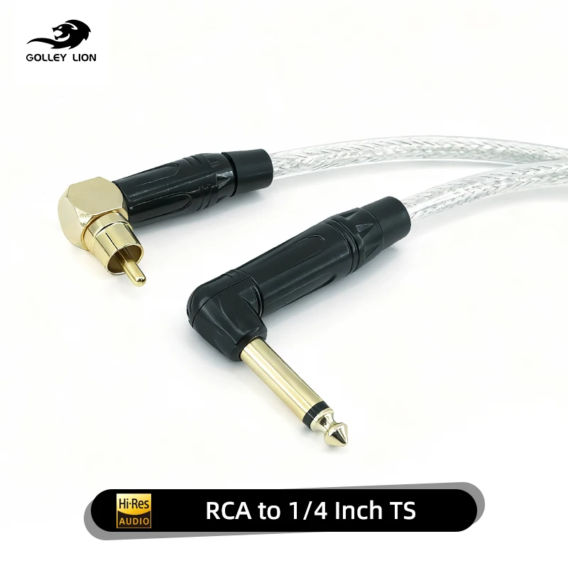 

Right-angle TS to RCA Mono Audio Interconnect Cable Gold Plated Male Patch Cord for Speakers Home Audio Systems Amplifiers