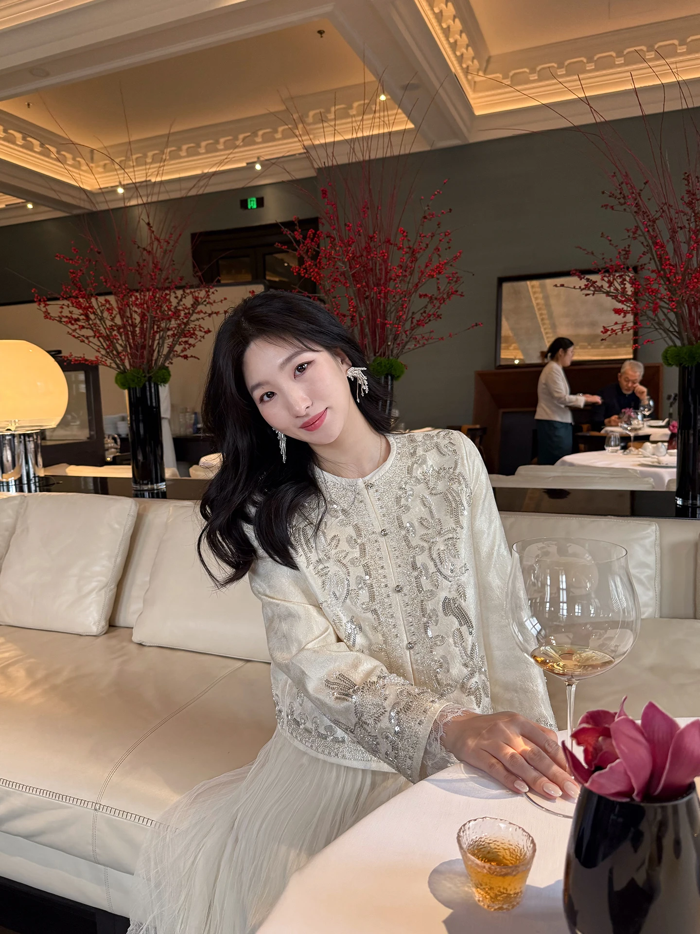 

New Chinese Sle Heavy Drill Design Ele White Loose Outerwear Spring Summer New Arrival Aosphere National Sle Coat