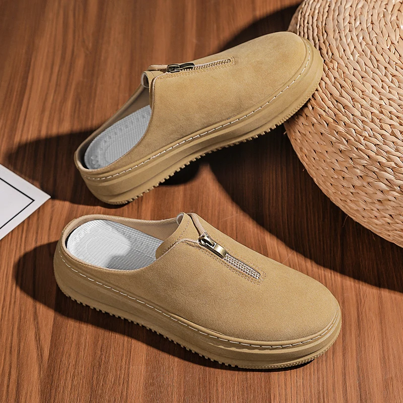 

New Arrival Men's Outdoor Soft Mule Slippers with Non-Slip Sole, Half-Drag Design, Comfortable Walking Shoes for Casual Lazy Wea