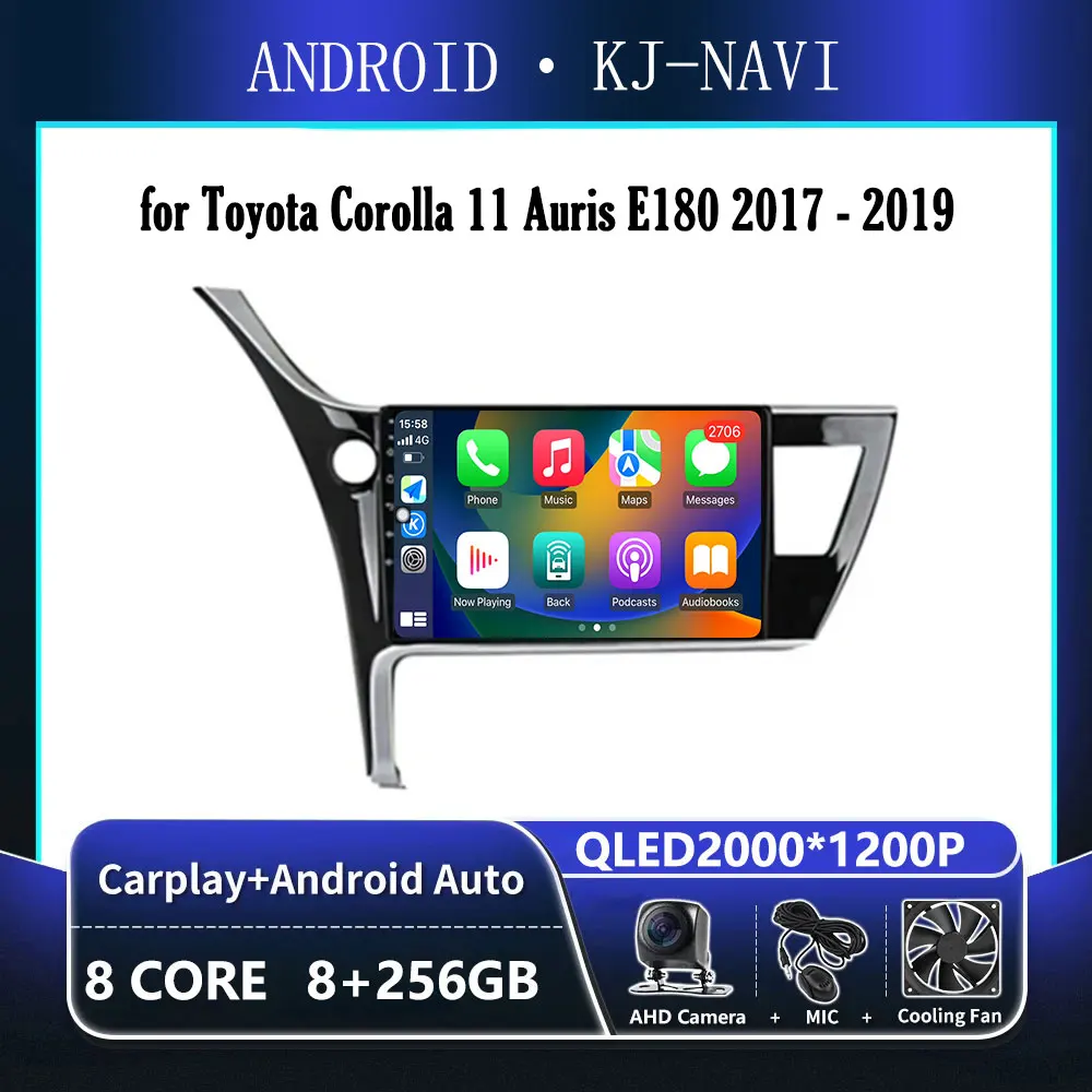 

Android 14 Carplay for Toyota Corolla 11 Auris E180 2017 - 2019 Audio Stereo Car Radio Multimedia Player GPS Navigation 2 din
