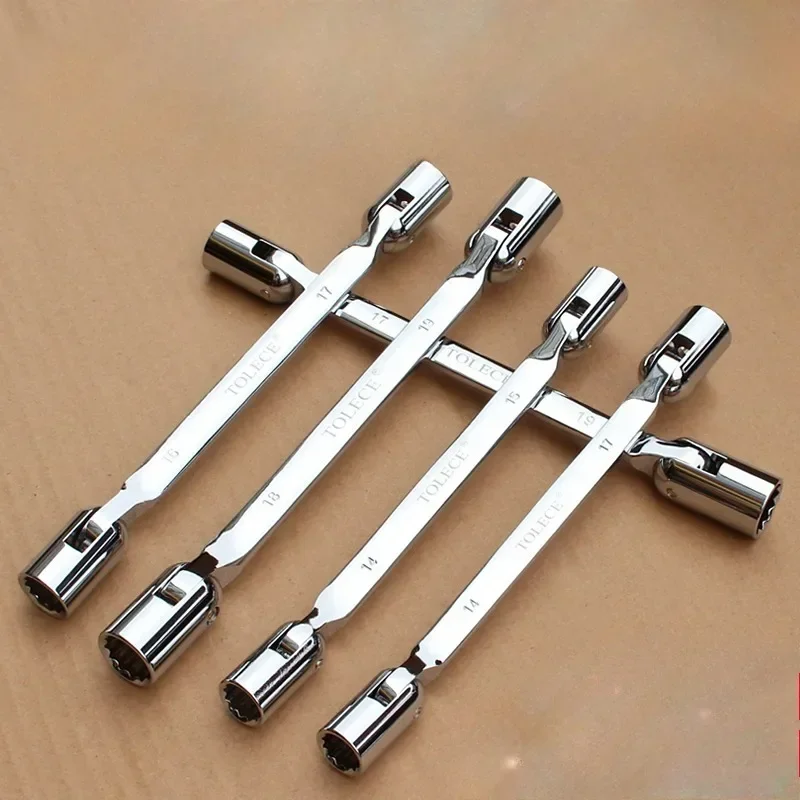 Chromium Vanadium Alloy Steel Double-end Socket Wrench Set Multifunction Rotatable Box End Wrench Repair Tools Set Hand Tools