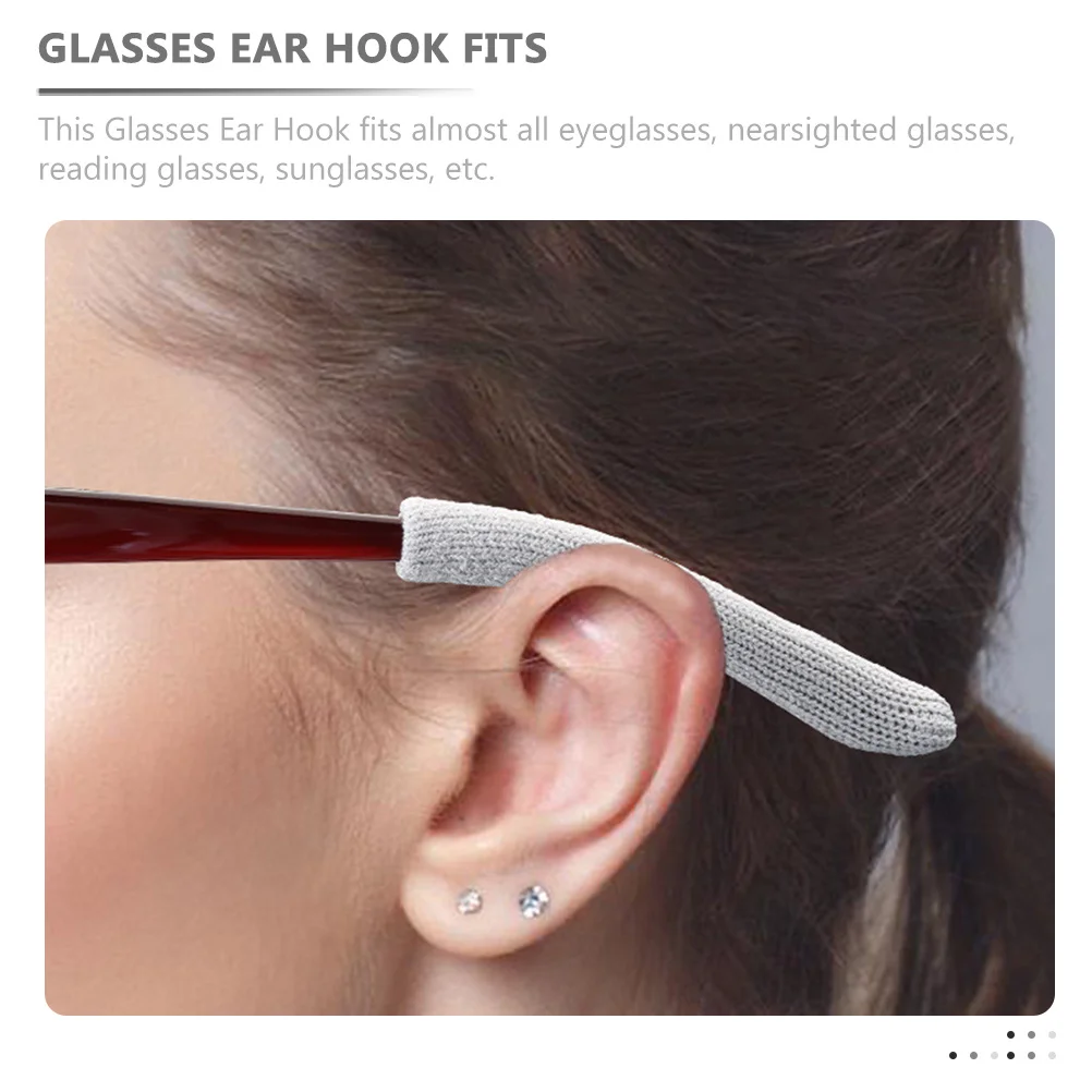 

2pcs Glasses Temple Tips Sleeves Non-Slip Eyeglass Ear Hooks Fit All Frames Durable Knitted Eyewear Accessories For Reading