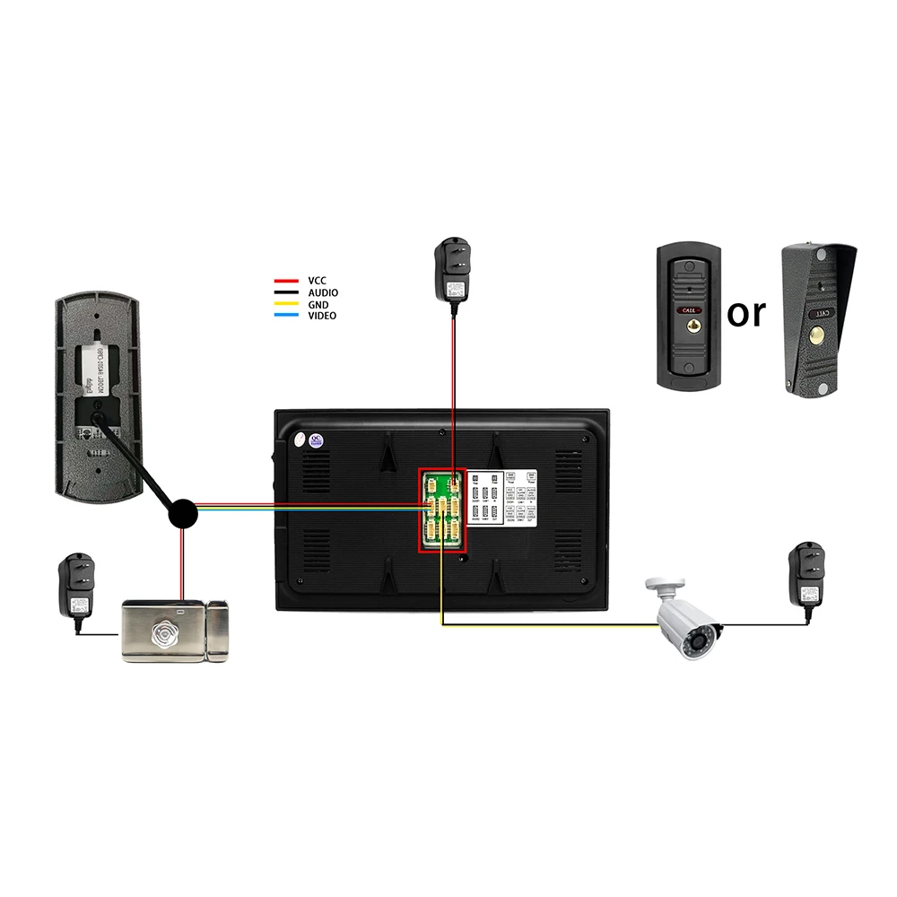 Anjielosmart 7-дюймовая камера видеонаблюдения для видеодомофона, защита безопасности, домофон, жизненное ночное видение для квартиры