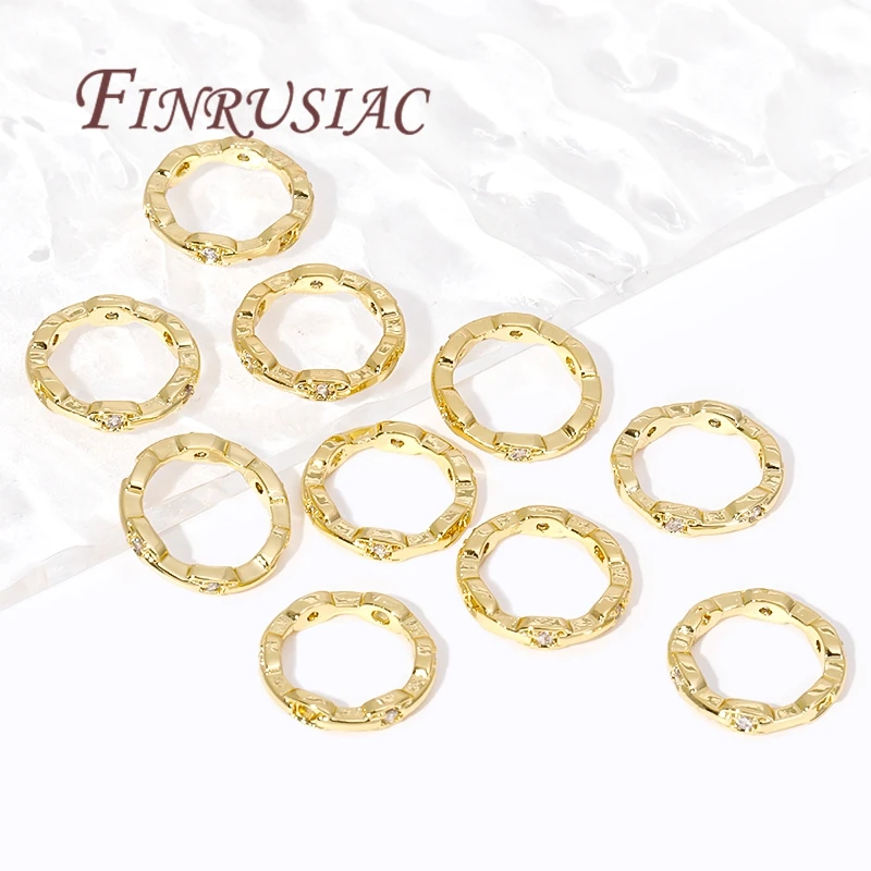 12MM Beads Circle Frame 18K Gold Plated Wave Circle Bead Frames For DIY Beading Jewelry Making Supplies