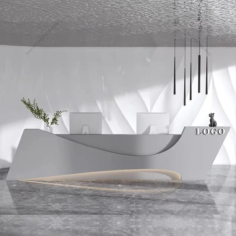 Modern Designer Reception Desk Nordic Creative Hotel Beauty Salon Front Desk Consultation Center Office Furniture Podium FYRD