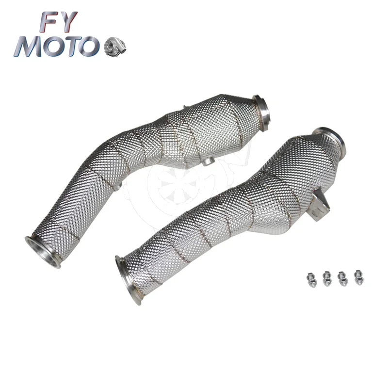 Exhaust Downpipe For Mercedes Benz C43 E43 And C400 C450 M276 Engine Catted With Heat Shield LHD