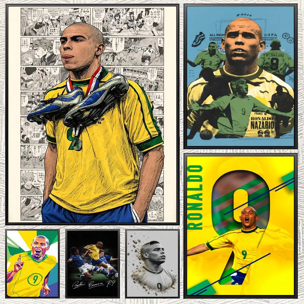 footballer R-Ronaldo Nazario-o Poster Waterproof & Self-adhesive HD Wall Art, Ideal for Home Decor & Gifts