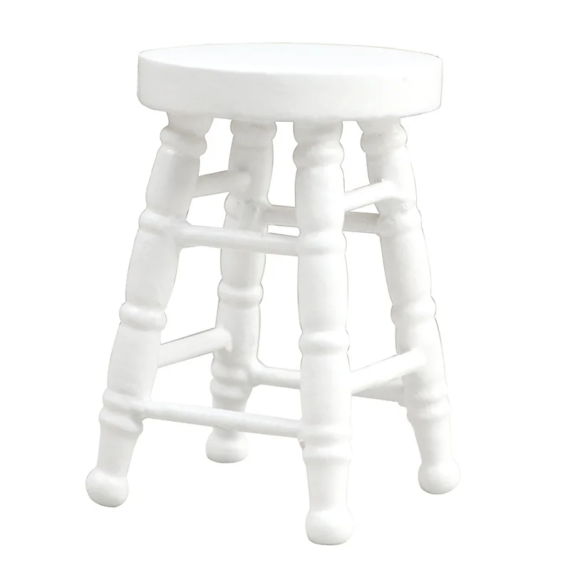 Sac aveugle de meubles miniatures pour maison de poupée 1:12, petit tabouret rond, tabouret haut et tabouret de Bar pour jeu de nourriture Miniature