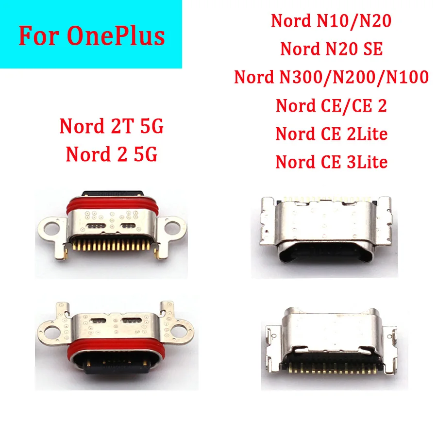 2-10Pcs USB Jack Connector Socket Type-C Charging Port Charger Dock For OnePlus Nord 2T N100 N200 N300 N20 SE N10 CE 2 3 Lite 5G