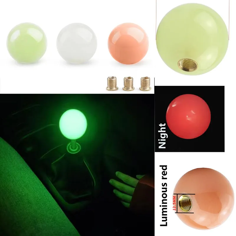 

JDM luminous car gear shift knob Acrylic lever shifter handle stick Universal Car Gear Shift Knob Ball with adapter car modidy