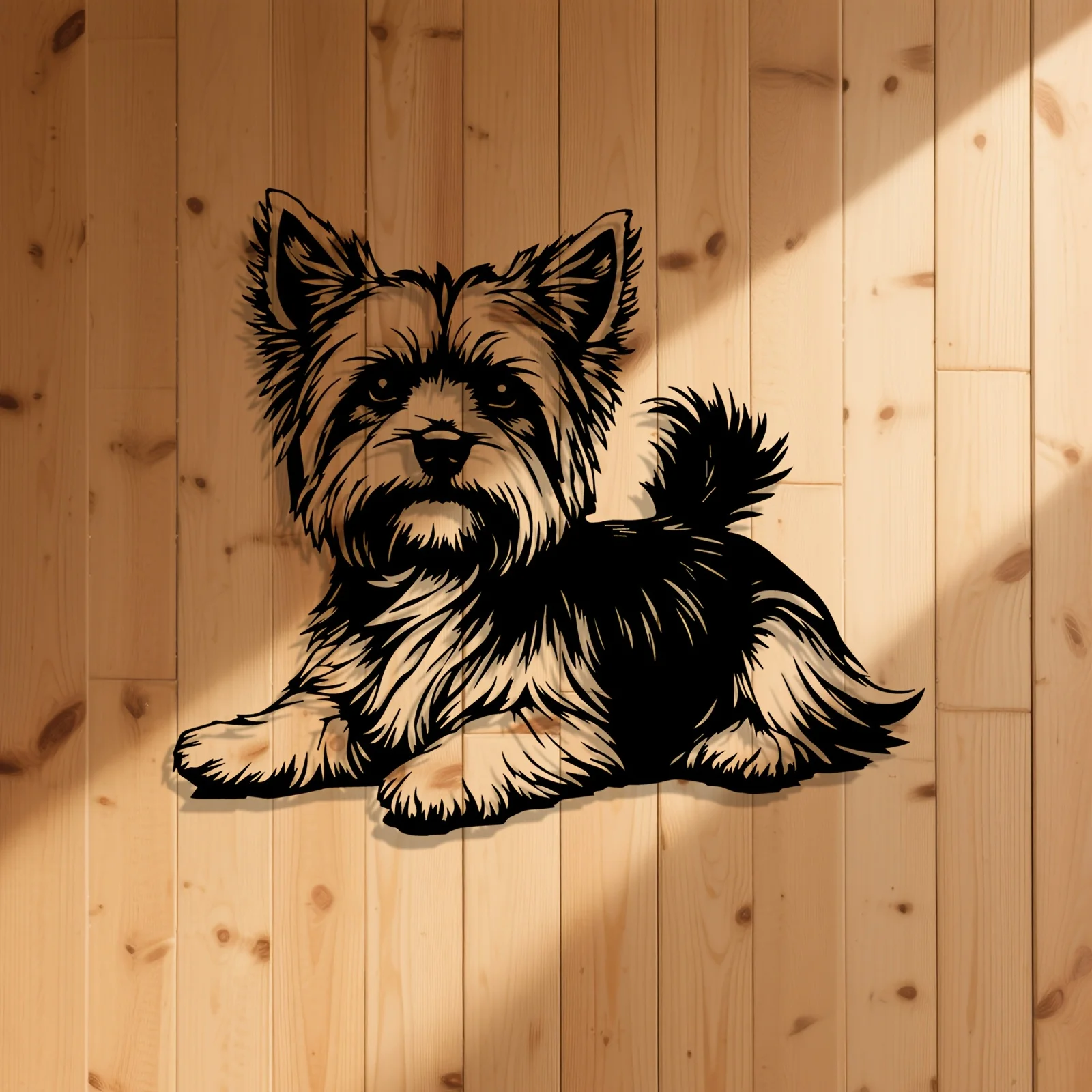 CIFBUY Vintage Cartoon Yorkshire Terrier Metal Wall Art, Durable Powder Coated Iron Craft Home Decor, Pet Lover Bedroom Decorati