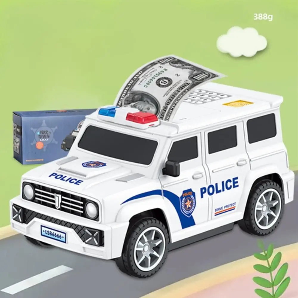 Save Money Cash Coin Can Children Toys Fingerprint Password Cash Box Money Saving Box Swat Car Model Car Model Piggy Bank