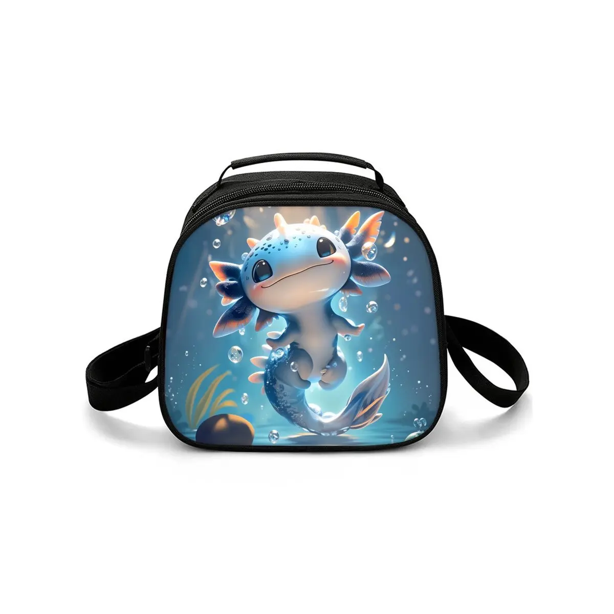 Isolierte Lunchtasche im Meer-Drachen-Design mit Schultergurt, umweltfreundlich, wasserdicht, Thermokühler, wiederverwendbar, für Studenten, Bento-Essen
